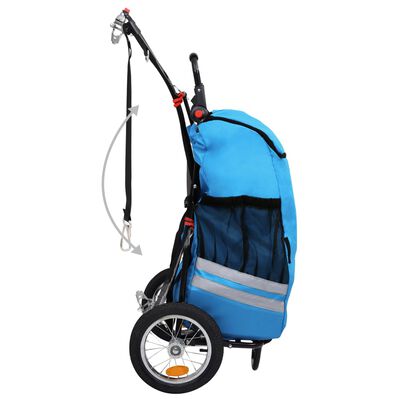 vidaXL összecsukható kerékpár-utánfutó kék és fekete táskával