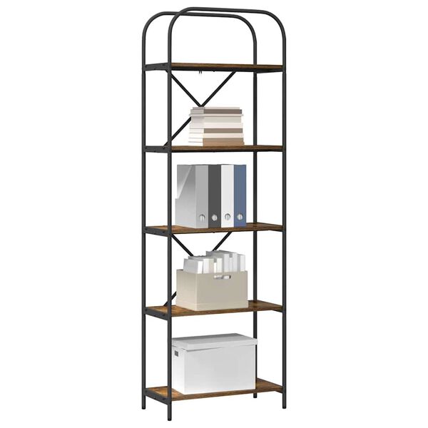 vidaXL K&ouml;nyvespolc F&uuml;st&ouml;lt t&ouml;lgy 60 x 30 x 183 cm Faanyag