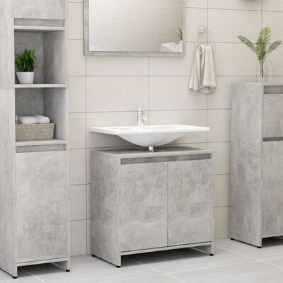 vidaXL betonszürke forgácslap fürdőszobaszekrény 60 x 33 x 61 cm