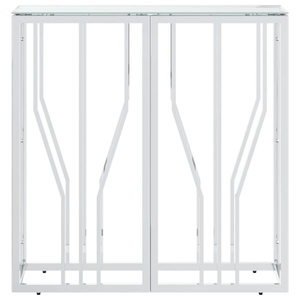 vidaXL üveg és rozsdamentes acél tálalóasztal 70x30x70 cm