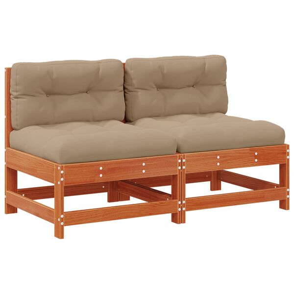 vidaXL Kerti K&ouml;z&eacute;pső Kanap&eacute; T&ouml;m&ouml;r fenyő Viaszbarna