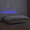 vidaXL kr&eacute;msz&iacute;nű műbőr rug&oacute;s &aacute;gy matraccal &eacute;s LED-del 180x200 cm