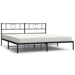 vidaXL fekete f&eacute;m &aacute;gykeret fejt&aacute;ml&aacute;val 200 x 200 cm