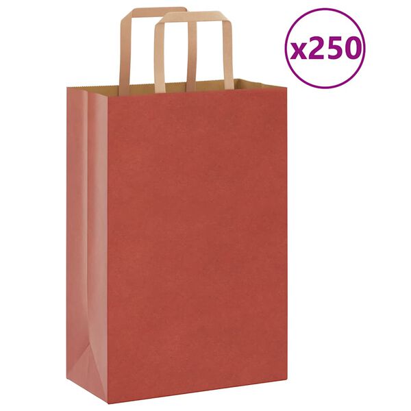 vidaXL 250 db piros pap&iacute;rzacsk&oacute;k foganty&uacute;kkal 21x11x31 cm