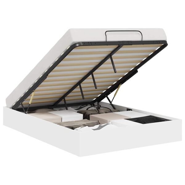 vidaXL Ottom&aacute;n &Aacute;gykeret t&aacute;rol&oacute;val Feh&eacute;r 193 x 120 x 25 cm M&eacute;rn&ouml;ki fa