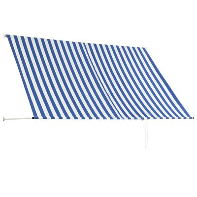 vidaXL feltekerhető kék és fehér napellenző 250 x 150 cm