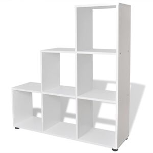 vidaXL feh&eacute;r l&eacute;pcső k&ouml;nyvespolc/vitrines polc 107 cm