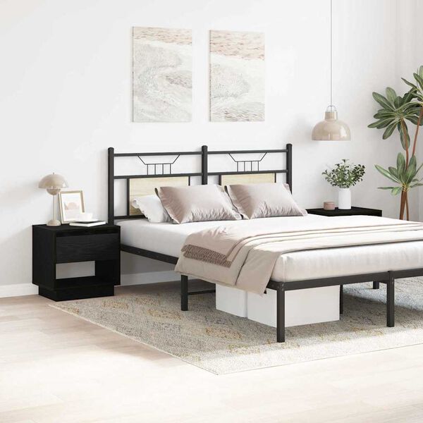 vidaXL &Eacute;jjeliszekr&eacute;ny 2 pcs Fekete t&ouml;lgy 45 x 34 x 44 cm Faanyag