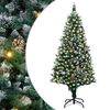 vidaXL Mű kar&aacute;csonyfa 300 LED-del Z&ouml;ld 180 cm PVC &eacute;s Ac&eacute;l &eacute;s Műanyag