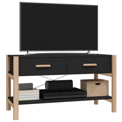 vidaXL fekete szerelt fa TV-szekrény 82x38x45 cm