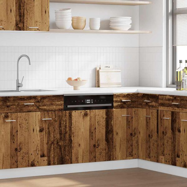 vidaXL “Lyon” antik fa színű szerelt fa mosogatógép-panel