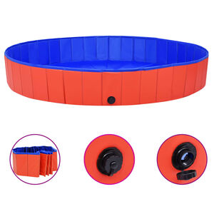 vidaXL &ouml;sszehajthat&oacute; piros PVC kutyamedence 200 x 30 cm
