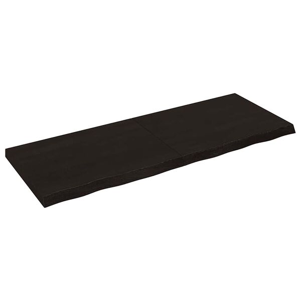 vidaXL s&ouml;t&eacute;tbarna kezelt t&ouml;m&ouml;r t&ouml;lgyfa fali polc 160 x 60 x (2-6) cm