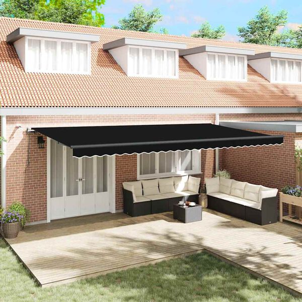 vidaXL Napernyő Anyag tartalmaz Fekete 600 &times; 300 cm Poli&eacute;szter