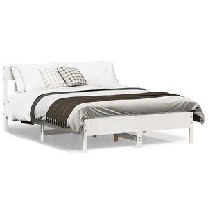 vidaXL feh&eacute;r t&ouml;m&ouml;r fenyőfa &aacute;gy matrac n&eacute;lk&uuml;l 160 x 200 cm