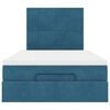 vidaXL Ottomán ágykeret matracokkal sötétkék 120x190cm bársony