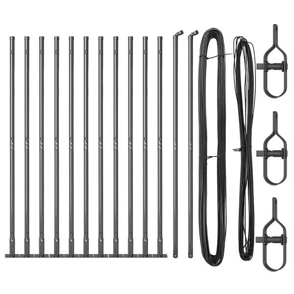 vidaXL Kerítoszlopok 13 pcs Szürke Ø32mm 150 cm Horganyzott acél