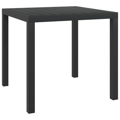 vidaXL fekete alumínium és WPC kerti asztal 80 x 80 x 74 cm