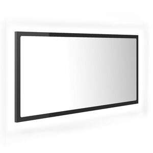 vidaXL magasf&eacute;nyű sz&uuml;rke akril LED-es f&uuml;rdőszobat&uuml;k&ouml;r 90x8,5x37 cm
