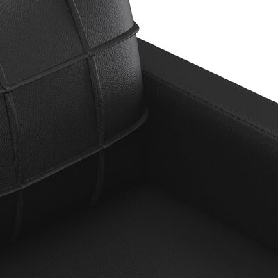 vidaXL 2 részes fekete műbőr ülőgarnitúra párnákkal