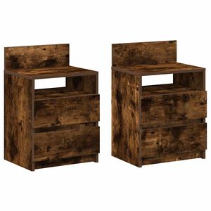 vidaXL 2 db f&uuml;st&ouml;s t&ouml;lgy sz&iacute;nű &eacute;jjeliszekr&eacute;ny 2 fi&oacute;kkal 40x33x60 cm