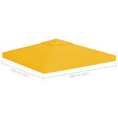 vidaXL sárga kétszintes pavilon-tetőponyva 310 g/m² 3 x 3 m