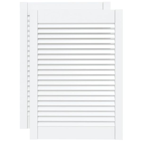 vidaXL 2 db feh&eacute;r t&ouml;m&ouml;r fenyőfa lamell&aacute;s szekr&eacute;nyajt&oacute; 69 x 49,4 cm