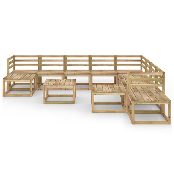 vidaXL 12 r&eacute;szes z&ouml;ld impregn&aacute;lt fenyőfa kerti &uuml;lőgarnit&uacute;ra