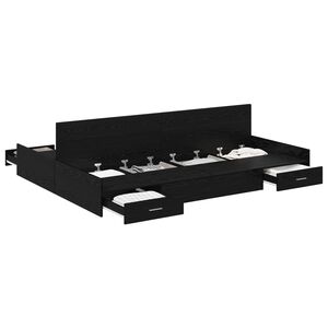 vidaXL &Aacute;gykeret t&aacute;rol&oacute;val fi&oacute;kkal Fekete t&ouml;lgy 135 x 190 cm Faanyag