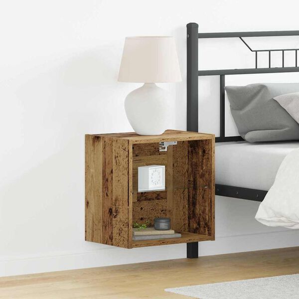 vidaXL F&uuml;ggő polc LED vil&aacute;g&iacute;t&aacute;ssal 2 pcs Barna 40 x 28,5 x 40 cm