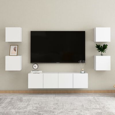 vidaXL 2 db fehér falra szerelhető TV-szekrény 30,5 x 30 x 30 cm