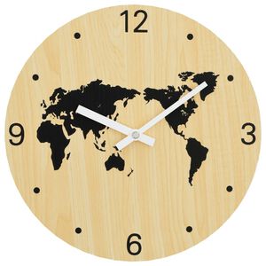 vidaXL s&aacute;rga &eacute;s fekete szerelt fa fali&oacute;ra &Oslash;30 cm
