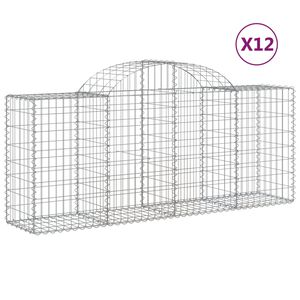 vidaXL 12 db &iacute;ves horganyzott vas gabion kos&aacute;r 200x50x80/100 cm