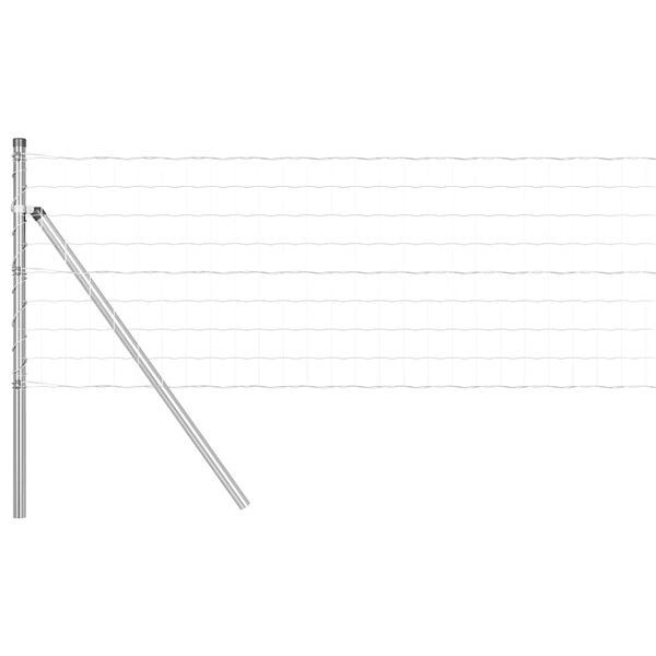 vidaXL Kerítés oszlopokkal Ezüst 0,4 x 50 m Acél és PVC