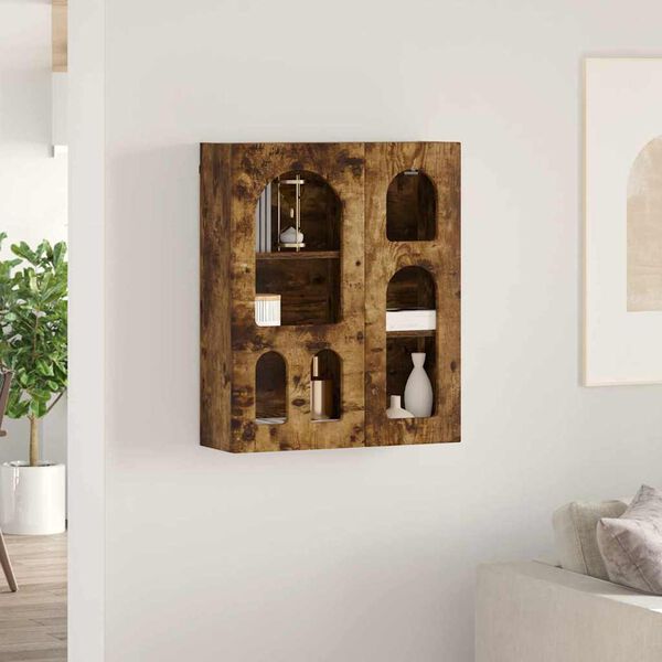 vidaXL F&uuml;ggő szekr&eacute;ny F&uuml;st&ouml;lt t&ouml;lgy 59 x 20 x 71.5 cm Faanyag