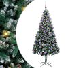 vidaXL Mű kar&aacute;csonyfa 300 LED-del Z&ouml;ld 210 cm PVC &eacute;s Ac&eacute;l &eacute;s Műanyag