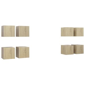 vidaXL 8 db sonoma t&ouml;lgy falra szerelhető TV-szekr&eacute;ny 30,5x30x30 cm