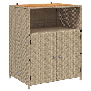 vidaXL Cabinet ajt&oacute;val B&eacute;zs 70 x 50 x 87 cm Poli&eacute;szter &eacute;s Roly Rattan