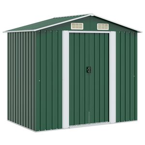 vidaXL z&ouml;ld f&eacute;m kerti f&eacute;szer 204 x 132 x 186 cm