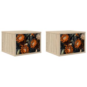 vidaXL Fali &eacute;jjeli szekr&eacute;ny LOCHEM 2 db Sonoma T&ouml;lgy 36 x 33 x 25 cm