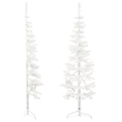 vidaXL fehér vékony fél műkarácsonyfa állvánnyal 120 cm