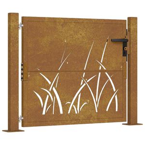 vidaXL Corten ac&eacute;l kerti kapu 100x75 cm, fűmint&aacute;s