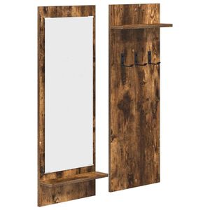 vidaXL Fali Kab&aacute;thorog Falra szerelhető F&uuml;st&ouml;lt t&ouml;lgy 70 x 10 x 90 cm