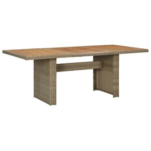 vidaXL barna polyrattan kerti &eacute;tkezőasztal 200 x 100 x 74 cm