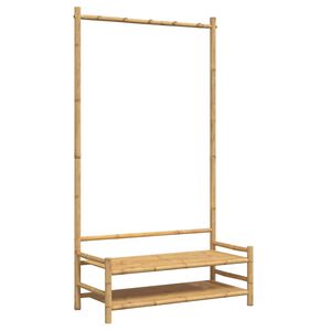 vidaXL bambusz ruha&aacute;llv&aacute;ny polcokkal 103 x 40 x 183 cm
