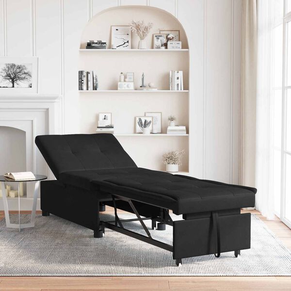 vidaXL H&uacute;zhat&oacute; kanap&eacute;&aacute;gy 67cm Fekete Mikrosz&aacute;l