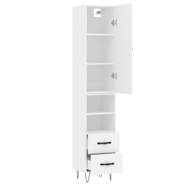 vidaXL fehér szerelt fa magasszekrény 34,5x34x180 cm