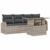 vidaXL Kerti Kanap&eacute; Szett p&aacute;rn&aacute;val 5 pcs Vil&aacute;gossz&uuml;rke Poli rattan