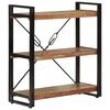 vidaXL 3 szintes &uacute;jrahasznos&iacute;tott fa &eacute;s vas k&ouml;nyvespolc 77x30x80 cm