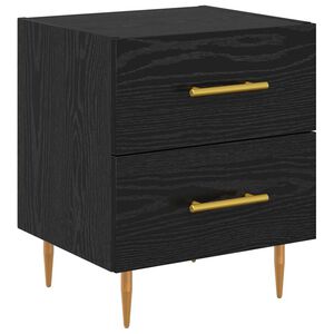 vidaXL &Eacute;jjeliszekr&eacute;ny Fekete t&ouml;lgy 40 x 35 x 47,5 cm Szerelt Fa